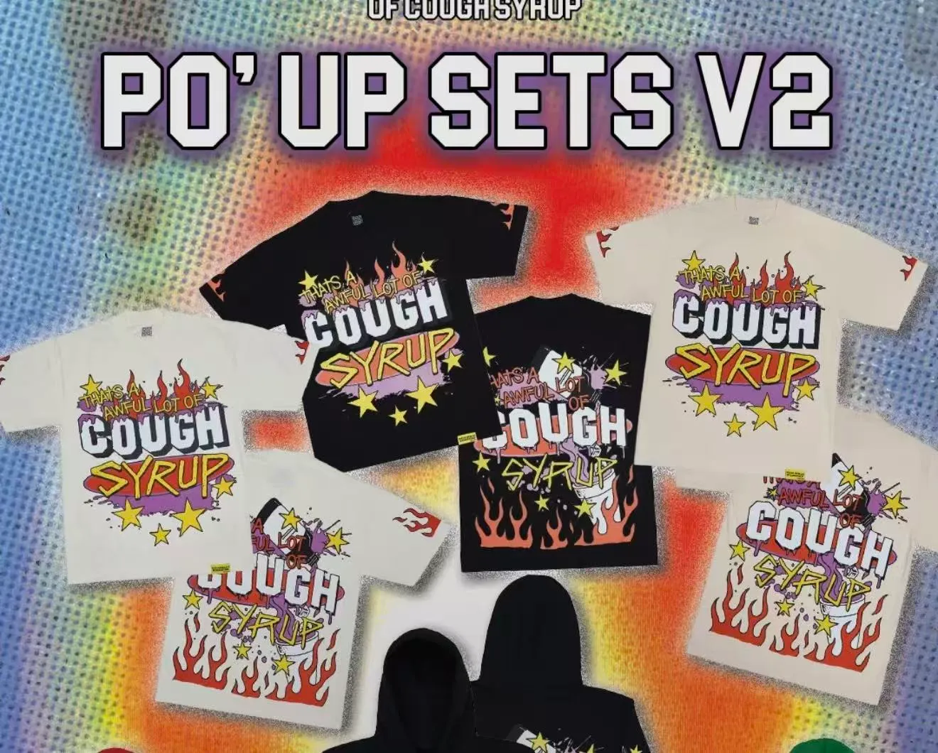2245# / / ｜ THAT'S A AWFUL LOT OF COUGH SYRUP In Stock T （fabric):32 Sizes（size）：S-M L X L （colour）： / /